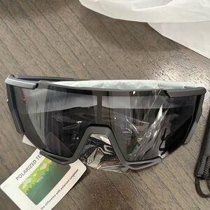 Men's Polarized Sports Shield Sunglasses - Black